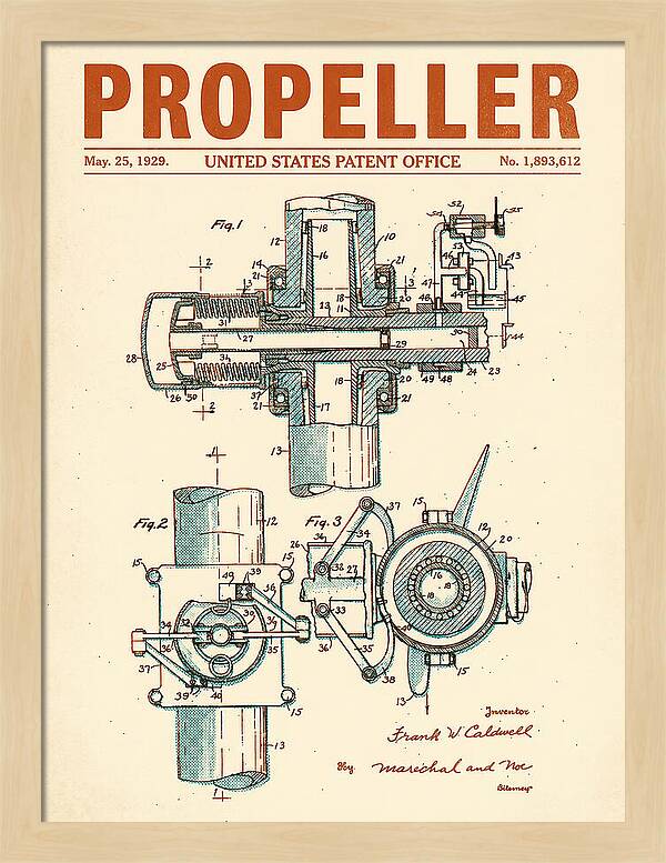 Aircraft Propeller Hub Mechanism Retro Patent Us1893612