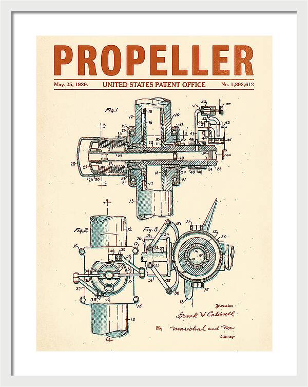 Aircraft Propeller Hub Mechanism Retro Patent Us1893612