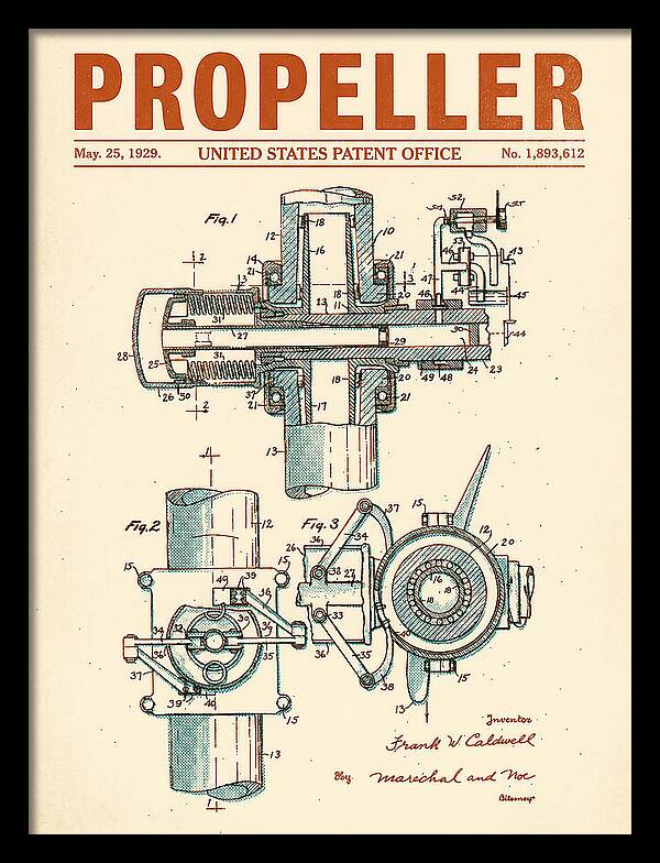 Aircraft Propeller Hub Mechanism Retro Patent Us1893612