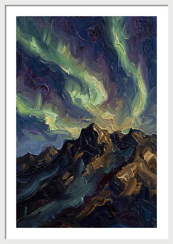 Airglow Bands Over Mountains