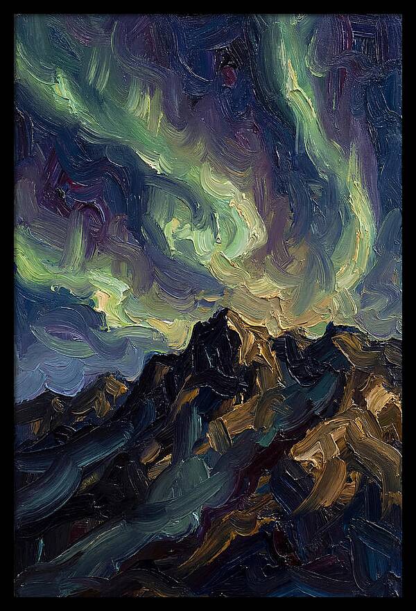Airglow Bands Over Mountains