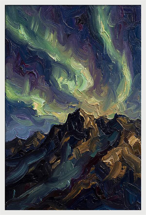 Airglow Bands Over Mountains