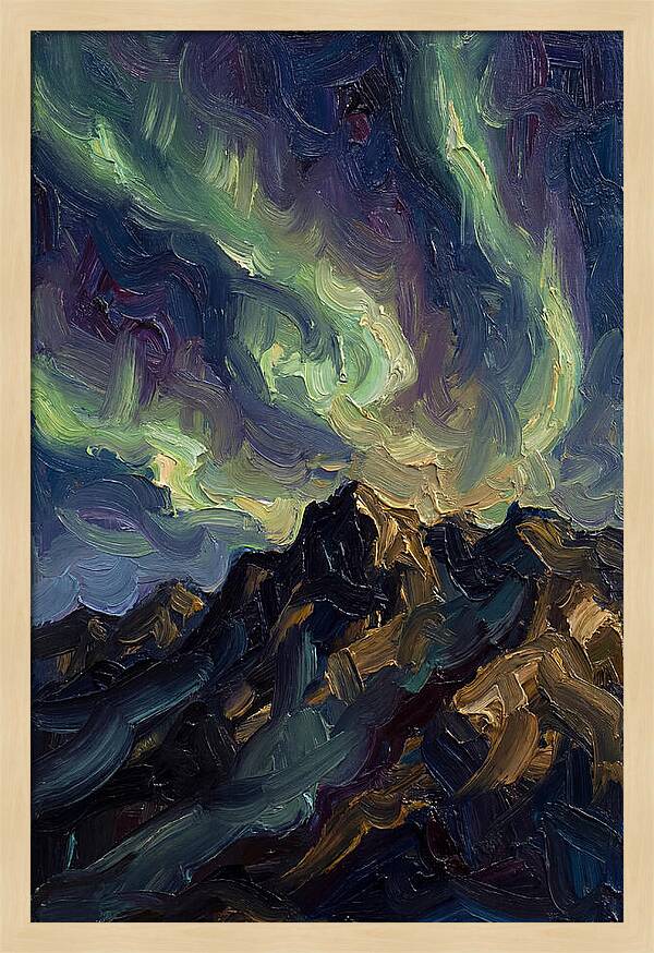 Airglow Bands Over Mountains