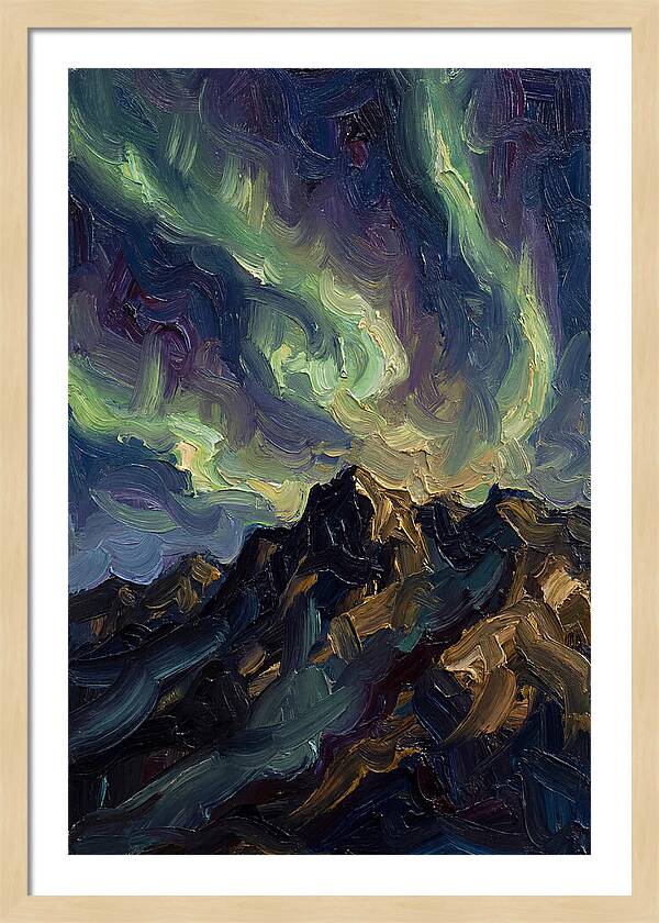 Airglow Bands Over Mountains