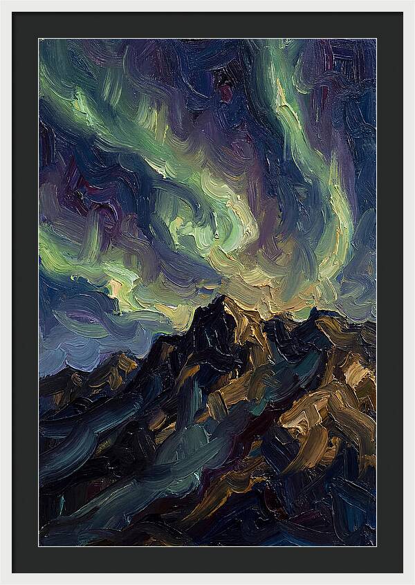 Airglow Bands Over Mountains