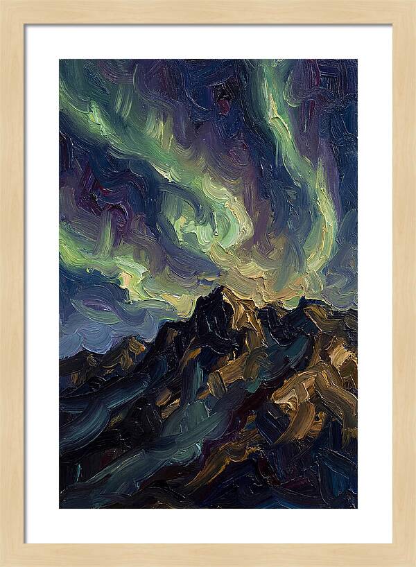 Airglow Bands Over Mountains