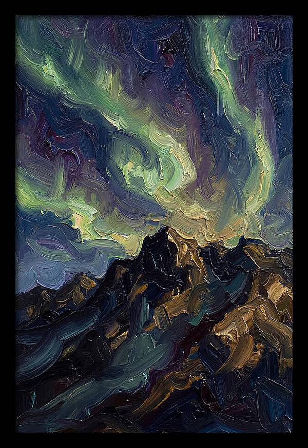 Airglow Bands Over Mountains