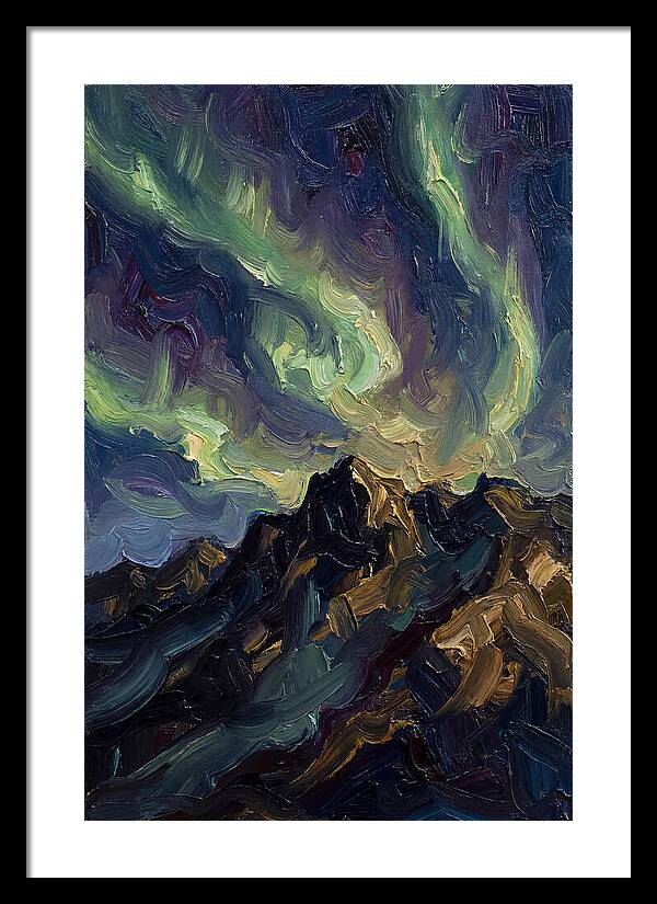 Airglow Bands Over Mountains