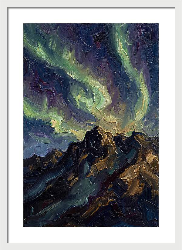 Airglow Bands Over Mountains