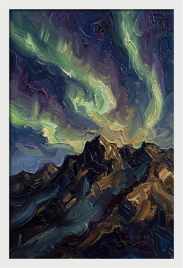 Airglow Bands Over Mountains