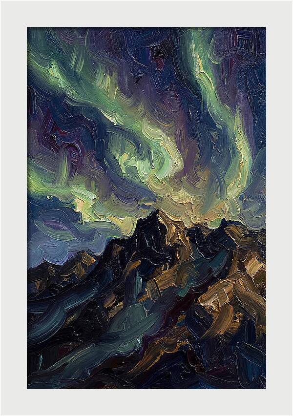 Airglow Bands Over Mountains