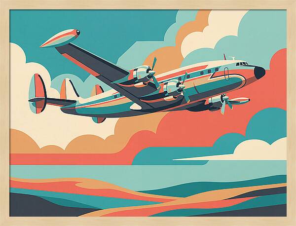 Airplane In Vibrant Skies