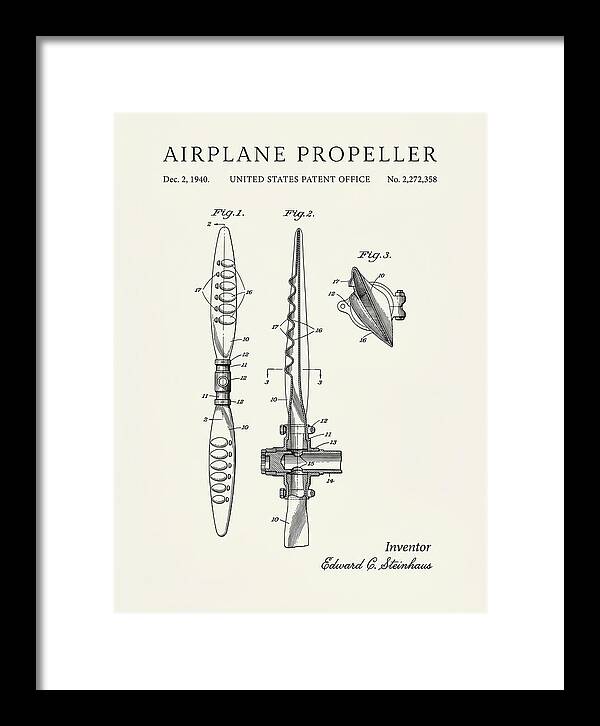Airplane Propeller Minimalist Patent Us2272358