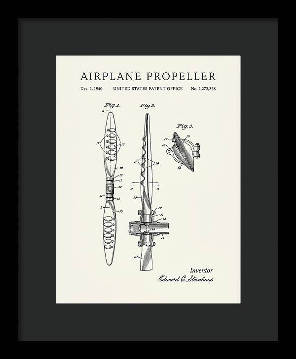 Airplane Propeller Minimalist Patent Us2272358