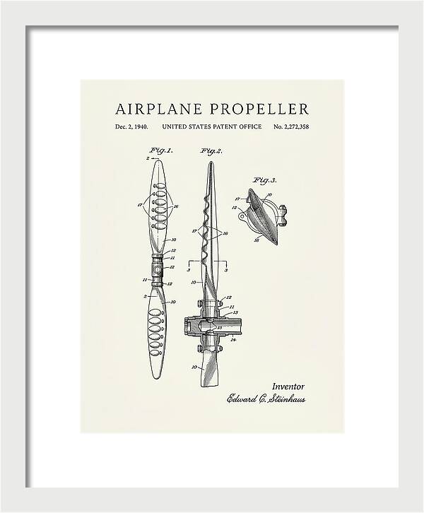Airplane Propeller Minimalist Patent Us2272358