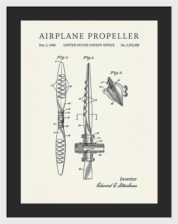 Airplane Propeller Minimalist Patent Us2272358