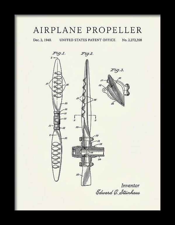 Airplane Propeller Minimalist Patent Us2272358