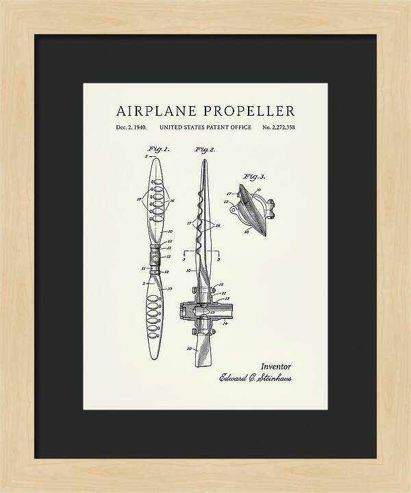 Airplane Propeller Minimalist Patent Us2272358