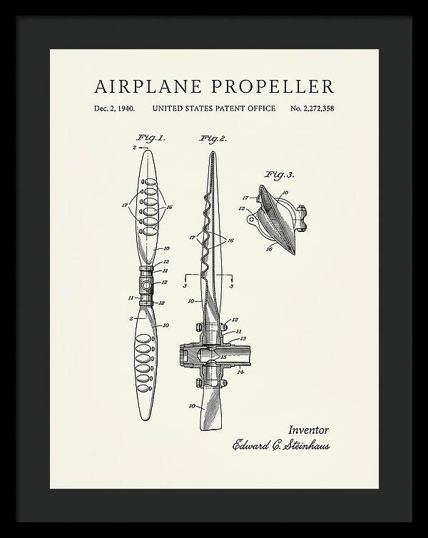 Airplane Propeller Minimalist Patent Us2272358