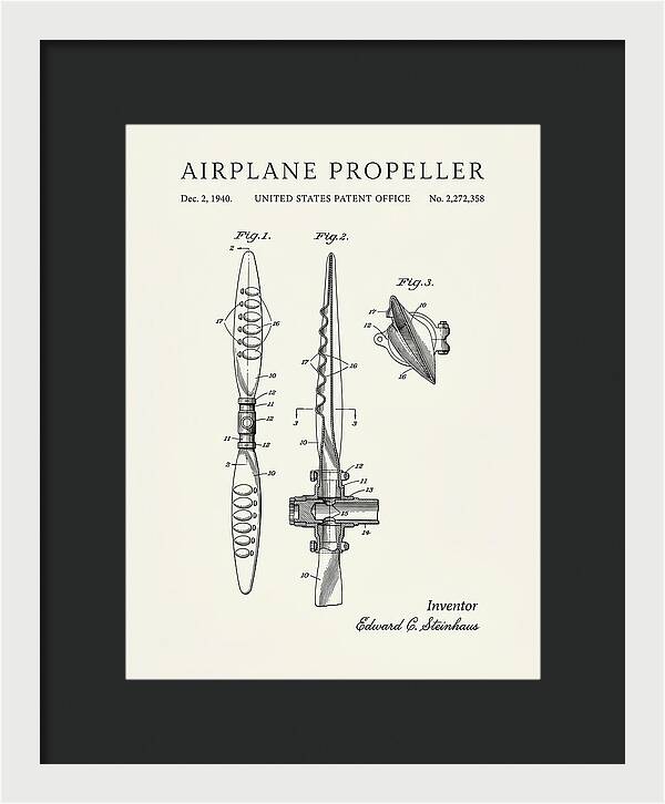 Airplane Propeller Minimalist Patent Us2272358
