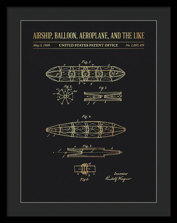 Airship, Balloon, Aeroplane, And The Like Gold Patent Us1007405