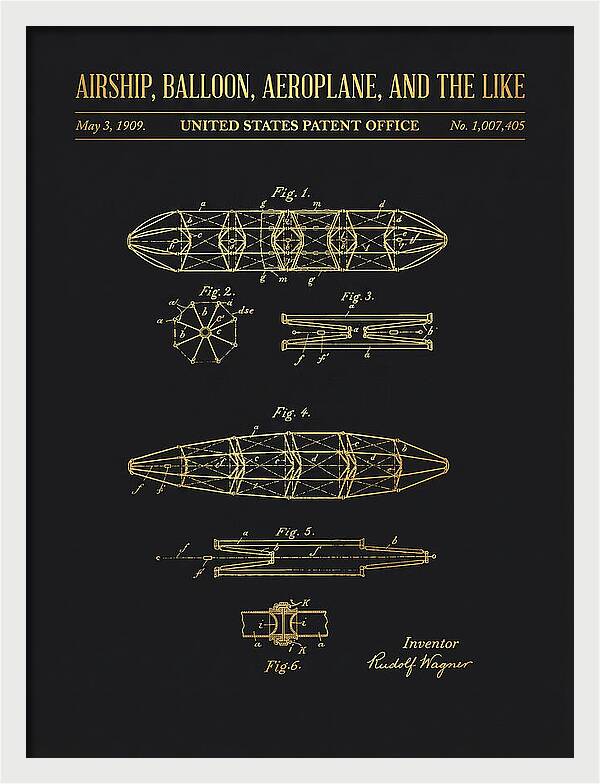 Airship, Balloon, Aeroplane, And The Like Gold Patent Us1007405