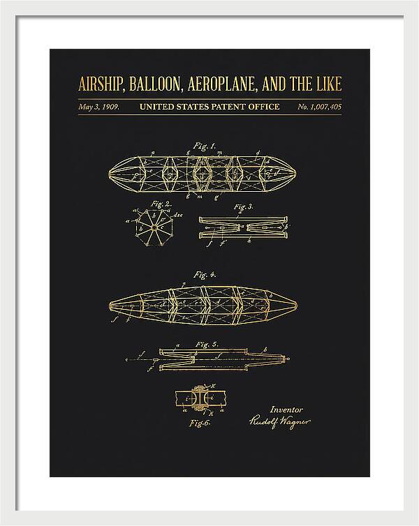Airship, Balloon, Aeroplane, And The Like Gold Patent Us1007405