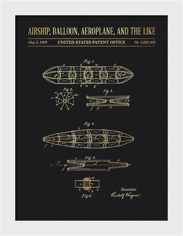 Airship, Balloon, Aeroplane, And The Like Gold Patent Us1007405