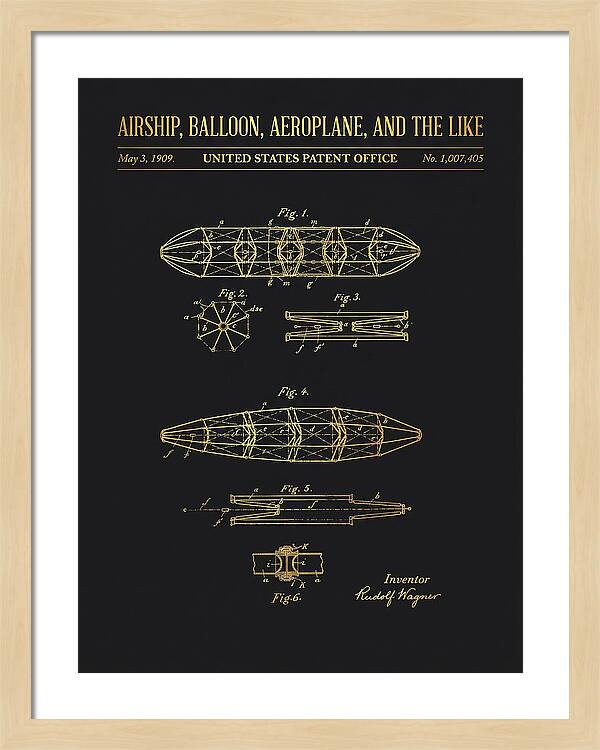 Airship, Balloon, Aeroplane, And The Like Gold Patent Us1007405