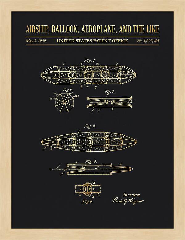 Airship, Balloon, Aeroplane, And The Like Gold Patent Us1007405