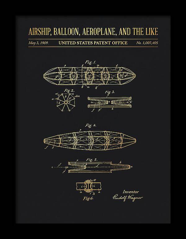 Airship, Balloon, Aeroplane, And The Like Gold Patent Us1007405