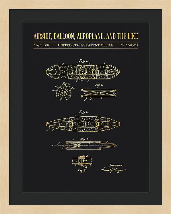 Airship, Balloon, Aeroplane, And The Like Gold Patent Us1007405