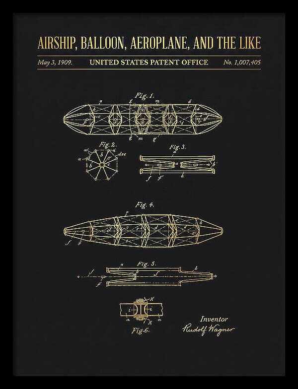 Airship, Balloon, Aeroplane, And The Like Gold Patent Us1007405