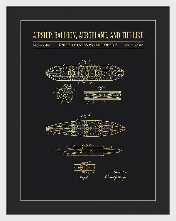 Airship, Balloon, Aeroplane, And The Like Gold Patent Us1007405