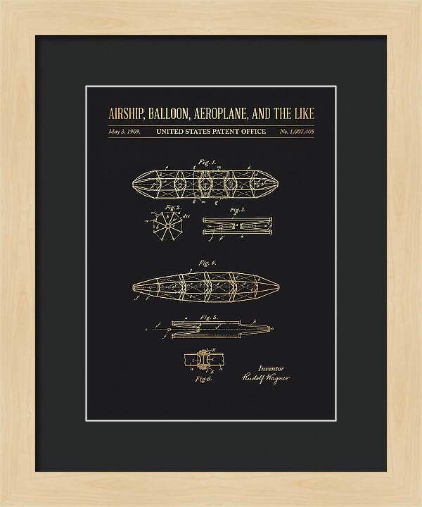 Airship, Balloon, Aeroplane, And The Like Gold Patent Us1007405