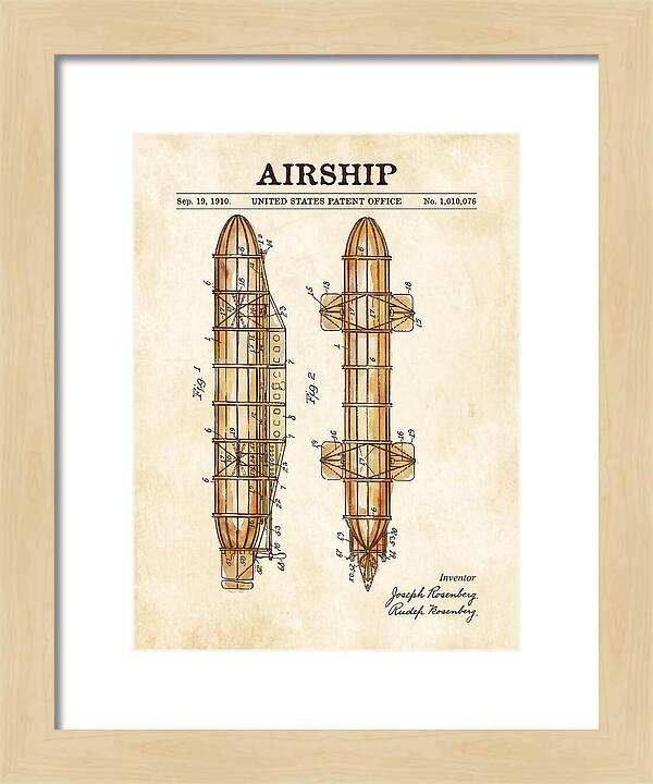 Airship Watercolor Patent Us1010076
