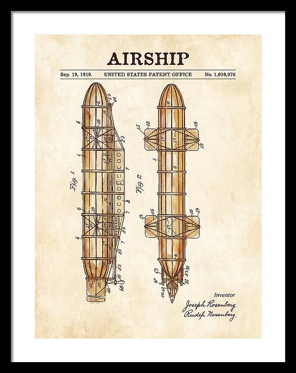 Airship Watercolor Patent Us1010076
