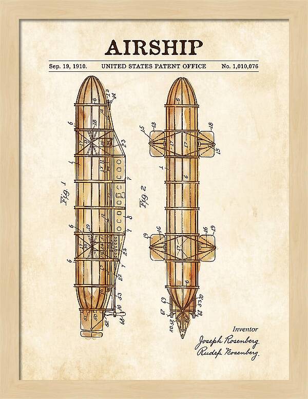 Airship Watercolor Patent Us1010076