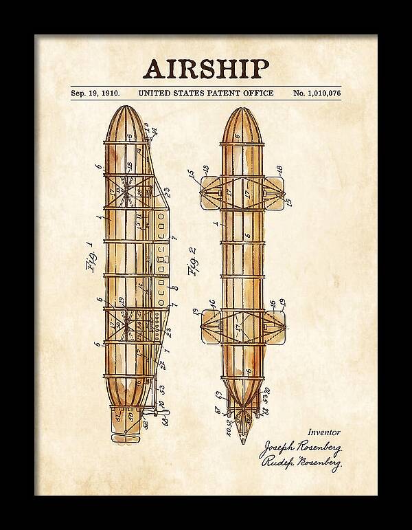 Airship Watercolor Patent Us1010076