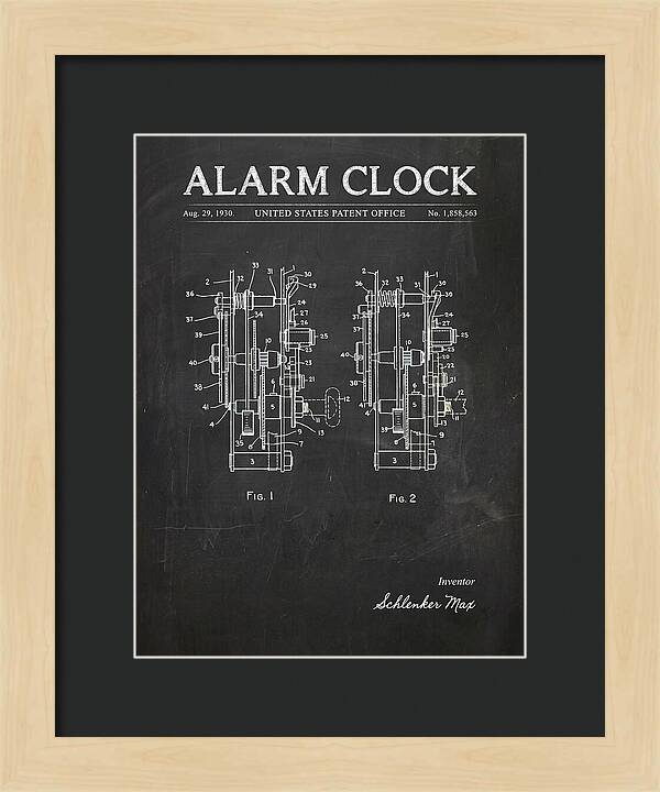 Alarm Clock Chalkboard Patent Us1858563a