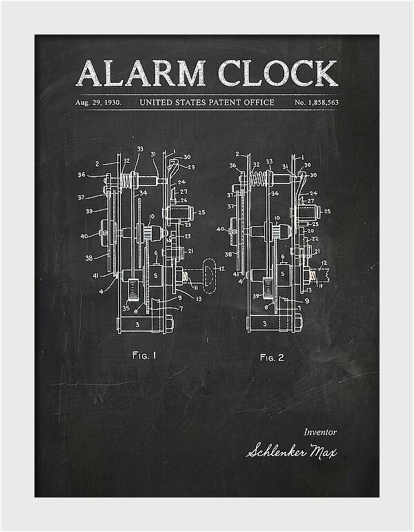 Alarm Clock Chalkboard Patent Us1858563a