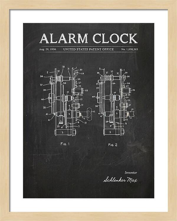 Alarm Clock Chalkboard Patent Us1858563a