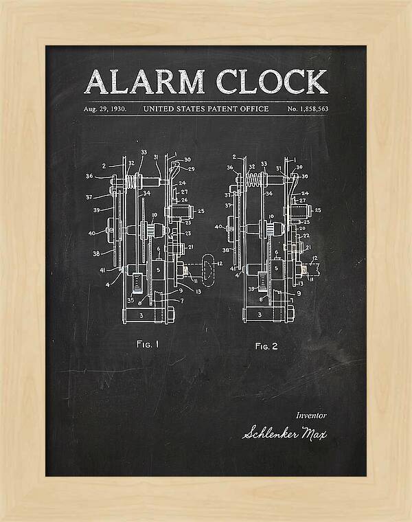 Alarm Clock Chalkboard Patent Us1858563a