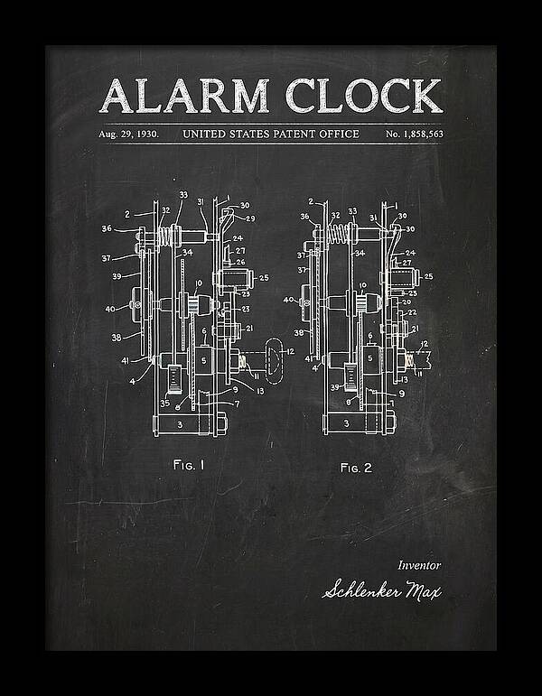 Alarm Clock Chalkboard Patent Us1858563a