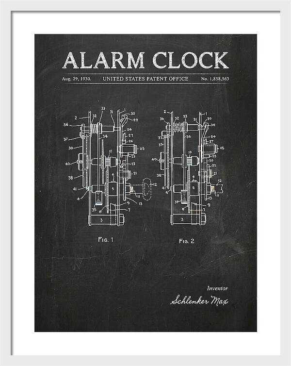 Alarm Clock Chalkboard Patent Us1858563a