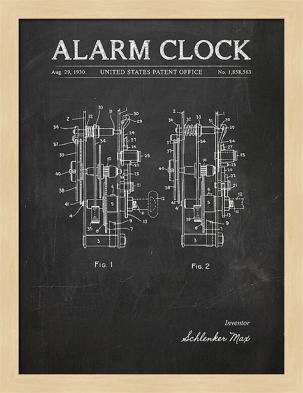 Alarm Clock Chalkboard Patent Us1858563a