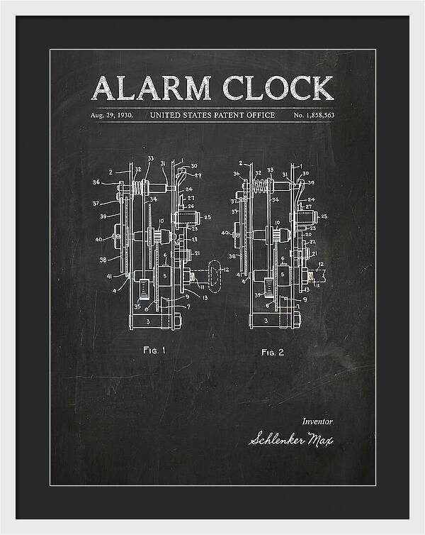 Alarm Clock Chalkboard Patent Us1858563a