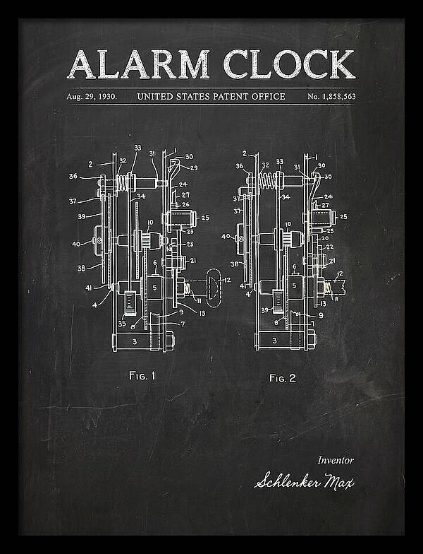 Alarm Clock Chalkboard Patent Us1858563a