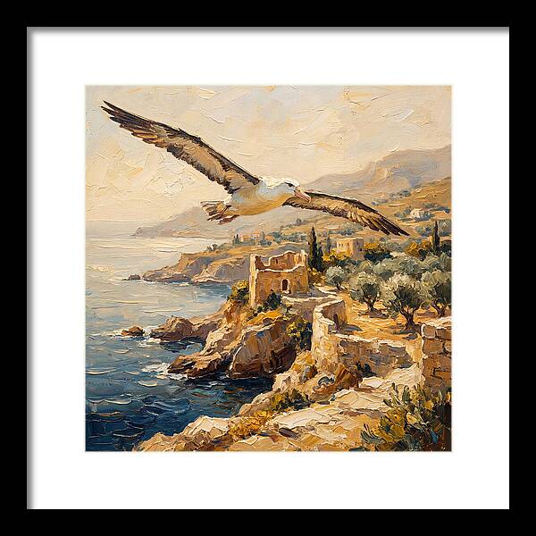 Albatross Over Mediterranean Cliffs