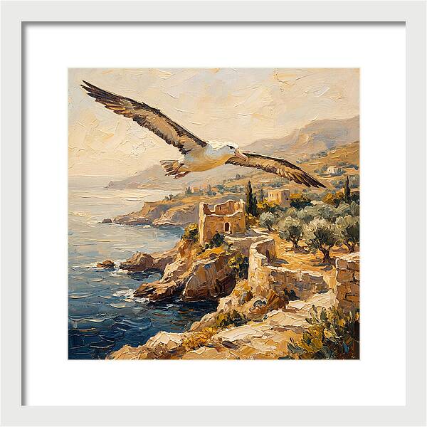 Albatross Over Mediterranean Cliffs